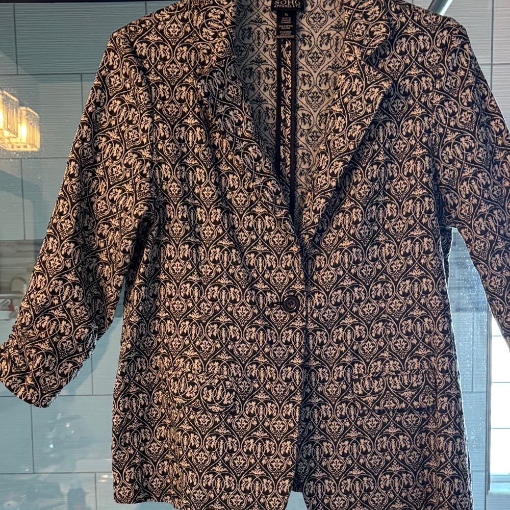 Black and Silver Patterned Blazer